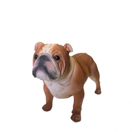 Διακοσμητική Φιγούρα Σκύλος Bulldog Polyresin Λευκό-Καφέ 22x9x16εκ. ESPIEL FAD205