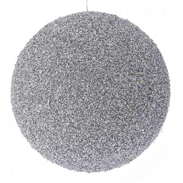 Χριστουγεννιάτικη Μπάλα Polyfoam Ασημί Glitter 20εκ. iliadis 83542