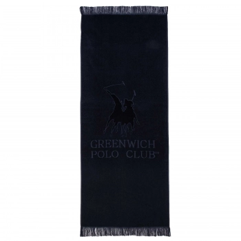 Πετσέτα Θαλάσσης Βαμβακερή 90x190εκ. Essential 3656 Μαύρη Greenwich Polo Club