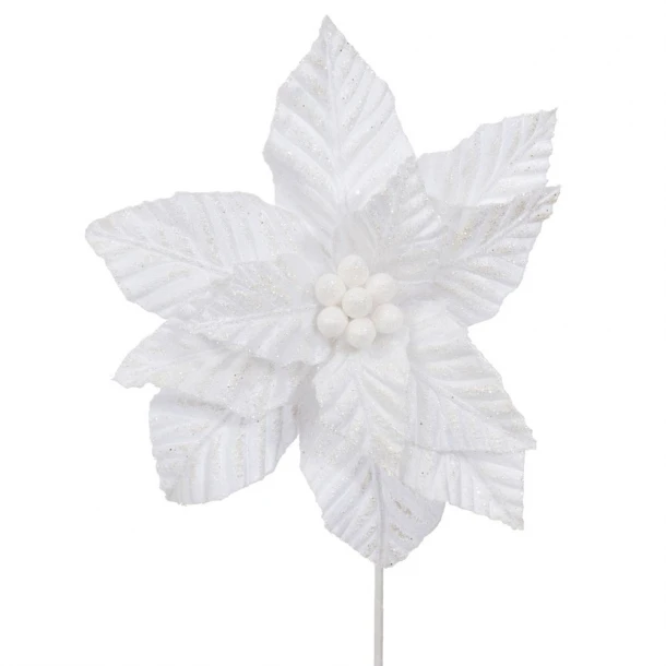 Χριστουγεννιάτικο Κλαδί Αλεξανδρινό Λευκό Glitter 60εκ. iliadis 90407