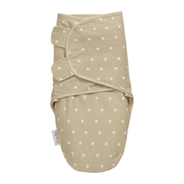Υπνόσακος Βρεφικός Βαμβακερός 1.0Tog Ιδανικός Για Φάσκιωμα 0-3 Μηνών/50-62εκ. Swaddle Sweet Heart Sand Meyco MEY-155.225.CU.01A