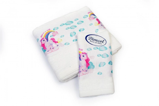 Σετ Πετσέτες 2τμχ Μπεμπέ Βαμβακερές Magic Unicorn 316 White DimCol