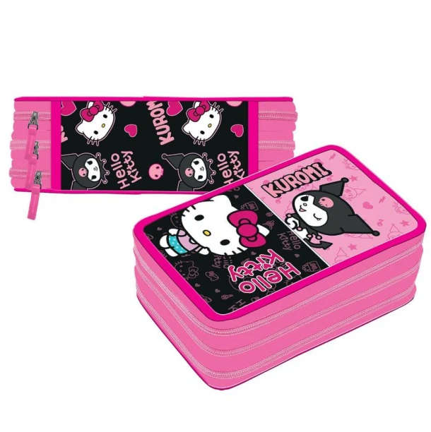 Κασετίνα Τριπλή Γεμάτη Hello Kitty Με Kuromi Justnote 50-3713
