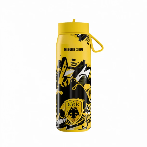 Θερμός Με Καλαμάκι Ανοξείδωτος Pulse Aek BC Edition The Queen Is Here 500ml Estia 00-48846