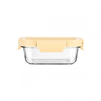 Φαγητοδοχείο Γυάλινο Με Καπάκι Πλαστικό 370ml/16,3x12,3x6,2εκ. Click & Seal Ιβουάρ Estia 01-26448