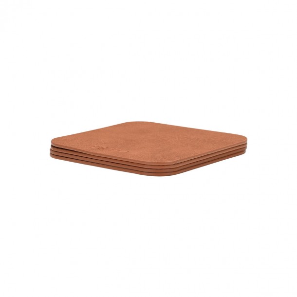 Σουβέρ Σετ 4τμχ PVC Καφέ Allure 10x10x0,95εκ. Estia 07-32401