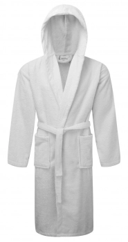 Μπουρνούζι Βαμβακερό Πετσετέ Με Κουκούλα White Large 7010787-9