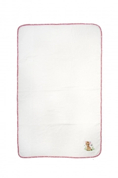 Κουβέρτα Πικέ Κούνιας 100x160εκ. Με Κέντημα Giraffe 172 White-Pink DimCol