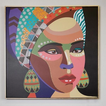 Πίνακας Καμβάς Γυναίκα Πολύχρωμη 82x4,5x82εκ. ESTHETI 755-12070