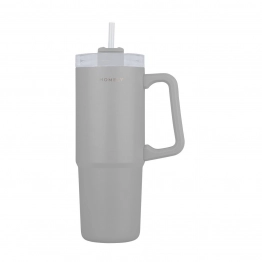 Θερμός Ανοξείδωτος Straw Tumbler 14x8,8x22,5εκ.-900ml Homely Pebble Gray Estia 01-34542