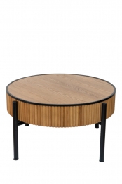 Τραπεζάκι Στρογγυλό Ξύλινο-Μεταλλικό Μαύρο-Καφέ 80x44εκ. Zen Collection 24.15.50071