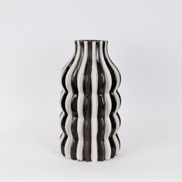 Βάζο Κεραμικό Λευκό-Μαύρο 21x21x38εκ. ESTHETI 752-20427