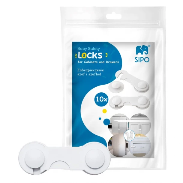Ασφάλειες Ντουλαπιών Σετ 10τμχ ABS-Πλαστικές SIP-SBS-215