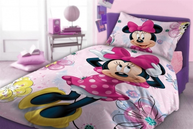Παπλωματοθήκη Σετ 2 τεμ Βαμβακερή Μονή Disney Home Minnie 850 160X240 Pink DimCol