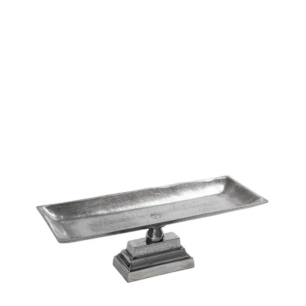Διακοσμητική Πιατέλα Με Πόδι Αλουμινίου Ασημί ESPIEL 45x15x8εκ. FLA334