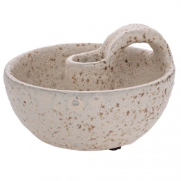 Κηροπήγιο Κεραμικό Παλαιωμένο Γκρι-Μπεζ 14x14x10εκ. iliadis 92118