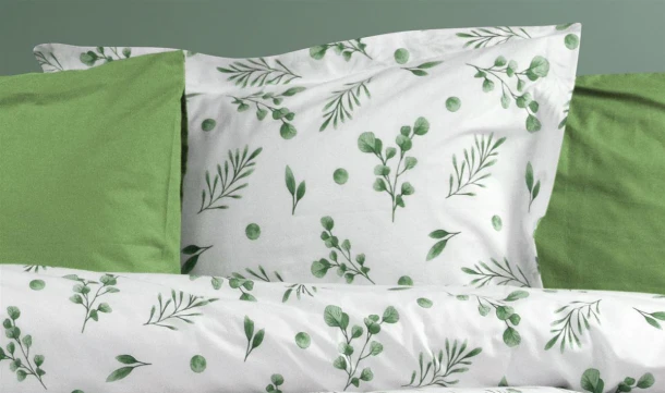 Μαξιλαροθήκη Φανελένια 50x70εκ. Εμπριμέ Μυρτώ 351 Green Dimcol