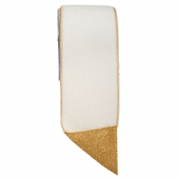 Χριστουγεννιάτικη Κορδέλα Dusty Fur 10εκ.-4,5μ. Εκρού-Χρυσή iliadis 20041