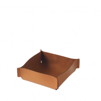 Καλάθι Οργάνωσης Δερματίνη Καφέ 15x15x6,8εκ. ESPIEL RAG204