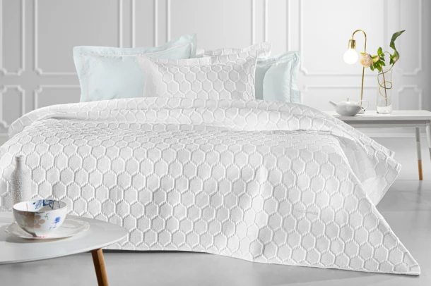 Σετ Κουβερλί Microsatin King Size 250x240εκ. Hive White Guy Laroche
