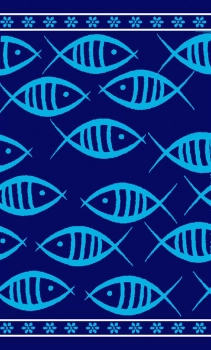 Πετσέτα Θαλάσσης 2 Όψεων Βαμβακερή Βελουτέ 87x165εκ. Ζακάρ 230 DimCol