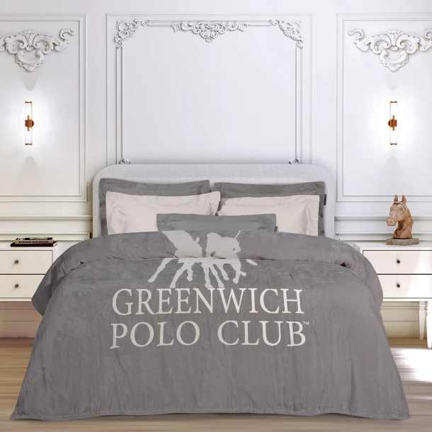 Κουβέρτα Fleece Υπέρδιπλη 220x240εκ. Essential 3489 Γκρι Greenwich Polo Club