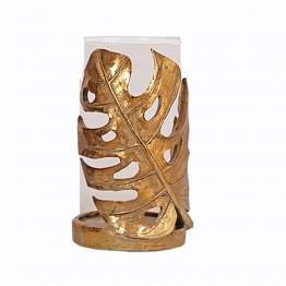 Κηροπήγιο Κεραμικό Χρυσό-Μπρονζέ Art Et Lumiere Φ14x23εκ. 35031