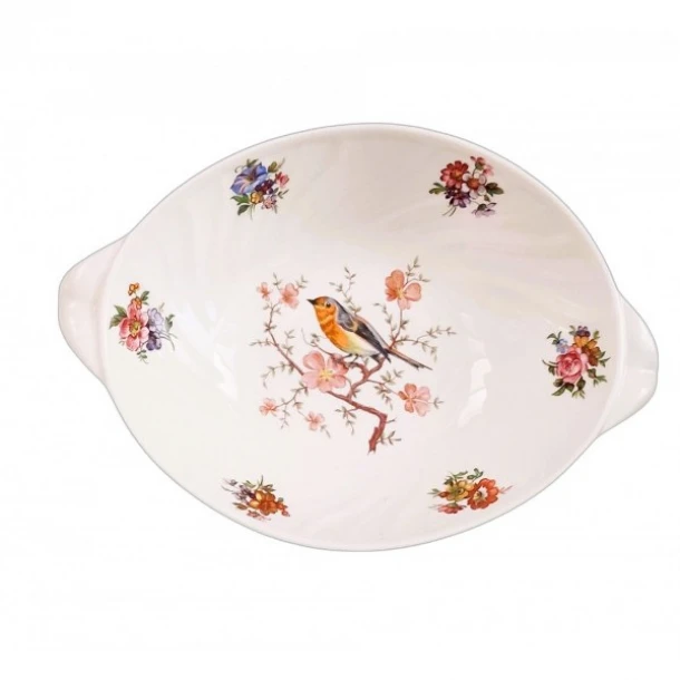 Διακοσμητικό Μπωλ Πορσελάνης Οβάλ Ανάγλυφο 23εκ. WM Collection sl1-10