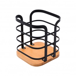 Θήκη Για Κουτάλες-Σπάτουλες Κουζίνας Μεταλλική-Bamboo Μαύρη Essentials Estia 12x14,5εκ. 01-13219