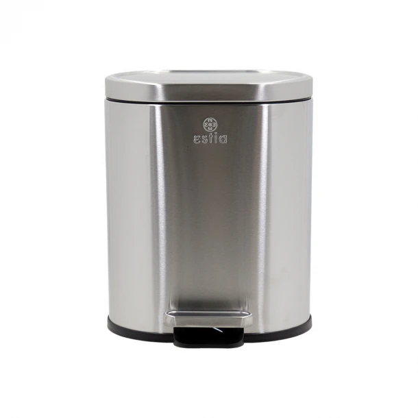 Καλάθι Απορριμάτων 6lt Μεταλλικό Soft Close Inox Ovoid Estia 24,4x21,5x2,4εκ. 02-21412