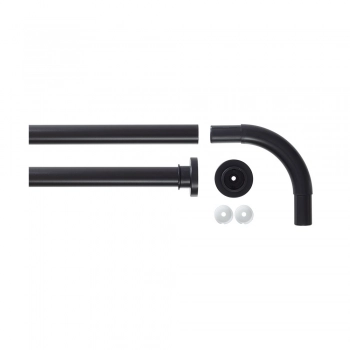 Βραχίονας Μπάνιου Γωνιακός Αλουμινίου Black 90x90εκ./Φ2,8εκ. Sealskin 800619