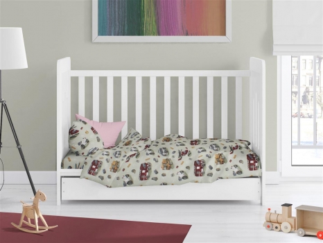 Πάπλωμα Φανελένιο Κούνιας 120x160εκ. Toys 47 Olive DimCol