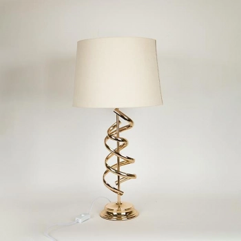 Φωτιστικό Επιτραπέζιο Μεταλλικό-Suede Χρυσό-Εκρού 33x64εκ. ESTHETI 757-10057