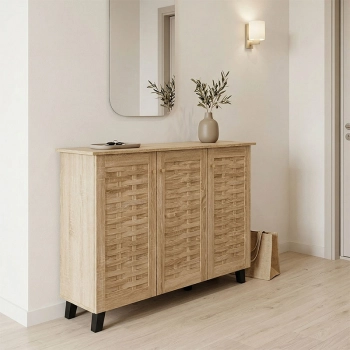 Παπουτσοθήκη-ντουλάπι Mantam pakoworld 16 ζεύγων sonoma 115.5x34x87εκ