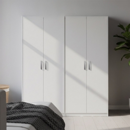 Ντουλάπα τετράφυλλη Lego Ι pakoworld λευκή 160x42x180εκ