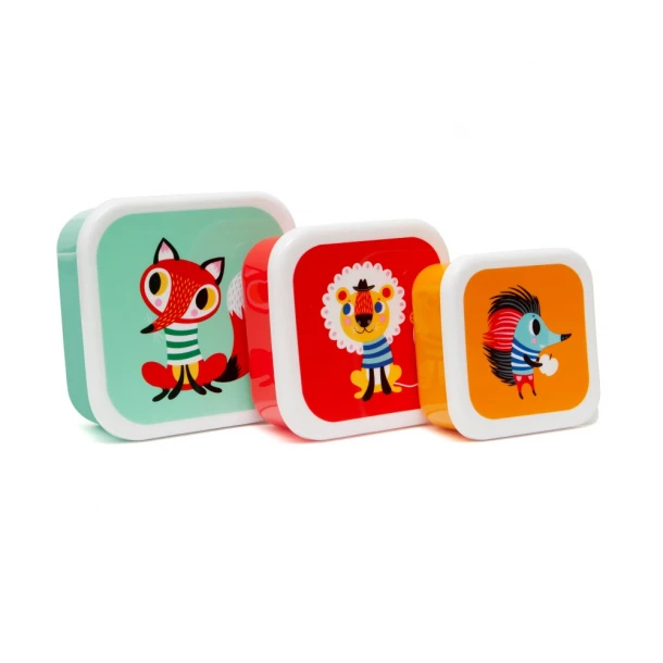 Lunch Box Σετ 3τμχ Πλαστικό Animals Petit Monkey PTM-LB1