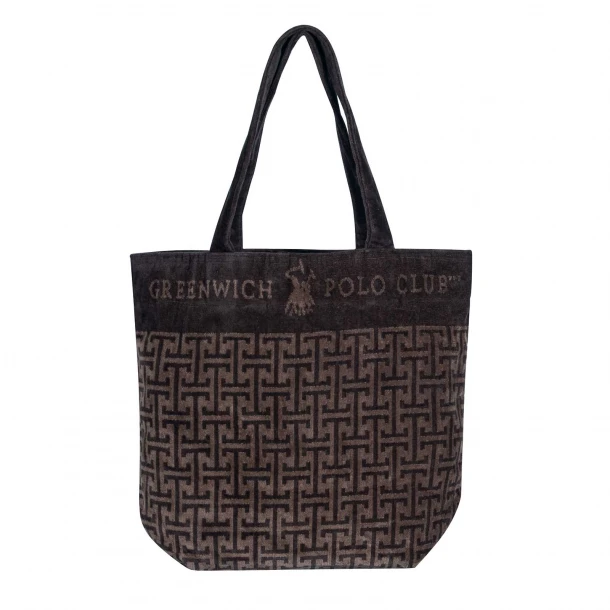 Τσάντα Θαλάσσης Βαμβακερή 55x40εκ. Essential 4004 Καφέ Greenwich Polo Club