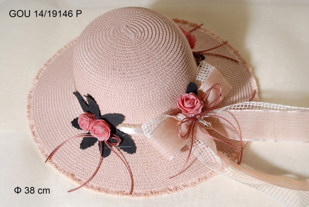 Διακοσμητικό Καπέλο Ψάθινο Royal Art 38εκ. GOU14/19146P