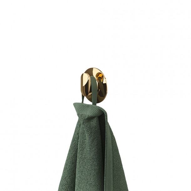 Άγκιστρο Medium Cooper Με Αυτοκόλλητη Βάση Τοίχου Polished Gold 3,8x1,7x3,8εκ. Tiger 800555