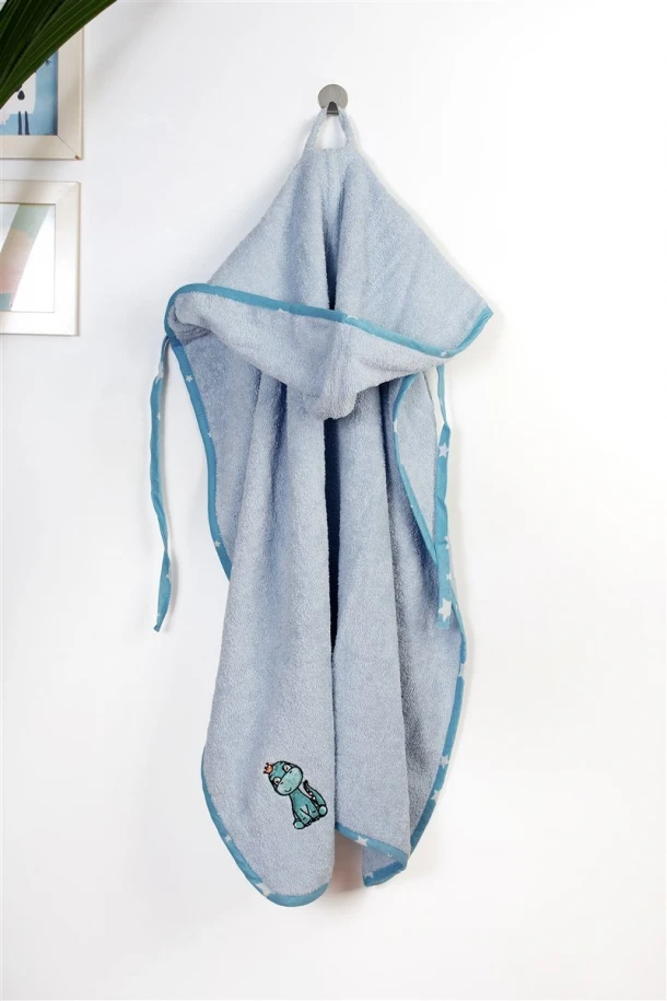Κάπα Με Κέντημα Bebe 75x85εκ. Dinosaur 179 Sky Blue Dimcol