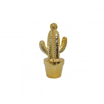 Διακοσμητικός Κάκτος Κεραμικός Χρυσός Art Et Lumiere 11,5x9x21εκ. 02867