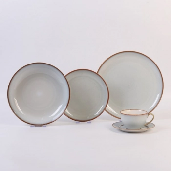 Σερβίτσιο Φαγητού Σετ 18τμχ Reactive Glaze Stoneware PortoSanto Ciel-Brown CRYSPO TRIO 25.054.18