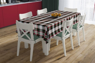 Καρές Εμπριμέ Polycotton Αλέκιαστος 90x90εκ. Tartan 493 Red-Green DimCol