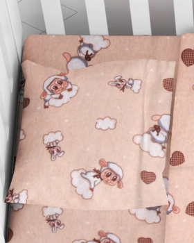Μαξιλαροθήκη Φάκελος Φανελένια Bebe 35x45εκ. Προβατάκι 07 Beige DIMcol