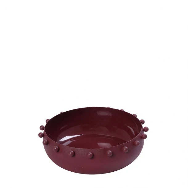 Διακοσμητικό Μπωλ Μεταλλικό Μπορντώ-Κόκκινο ESPIEL 20x8εκ. AKA245