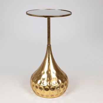 Τραπεζάκι Βοηθητικό Μεταλλικό Με Επιφάνεια Καθρέπτη Χρυσό 39x39x67εκ. ESTHETI 750-39554