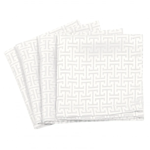 Σετ 4τμχ Πετσέτες Κουζίνας Polyester 40x40εκ. Essential 3006 White Greenwich Polo Club