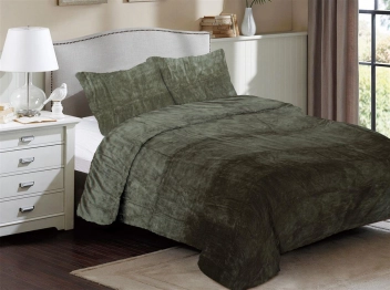 Κουβέρτα Coral Fleece Μονή 160x220εκ. Solid 07 Olive DimCol 33422506005