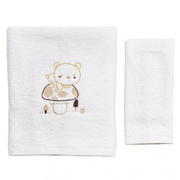 Σετ Πετσέτες 2τμχ Μπεμπέ Βαμβακερές Bear Εκρού 50233