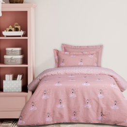 Σετ Σεντόνια Βαμβακερά Μονά 170x260εκ. Kid Line 4973 Pink Das Kids